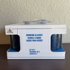 Disney Mickey Mouse Drinking‎ Glasses Set of 4 Tumblers Barware NEW